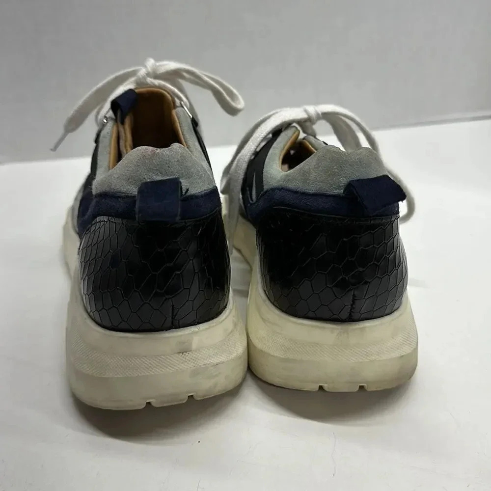 Aquatalia Sneakers Platform Sneaker Shoes Lace Up Athletic Navy Snake Skin 7.5 - Picture 5 of 12